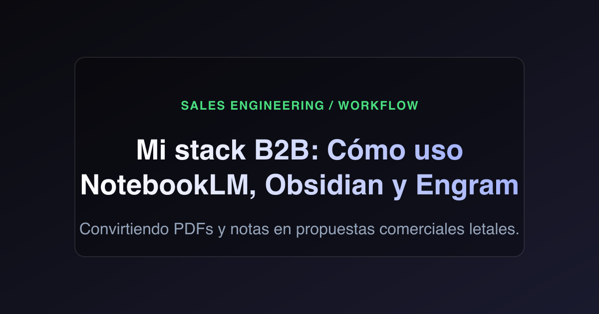 Mi stack B2B: Cómo uso NotebookLM y Obsidian para cerrar negocios en salud